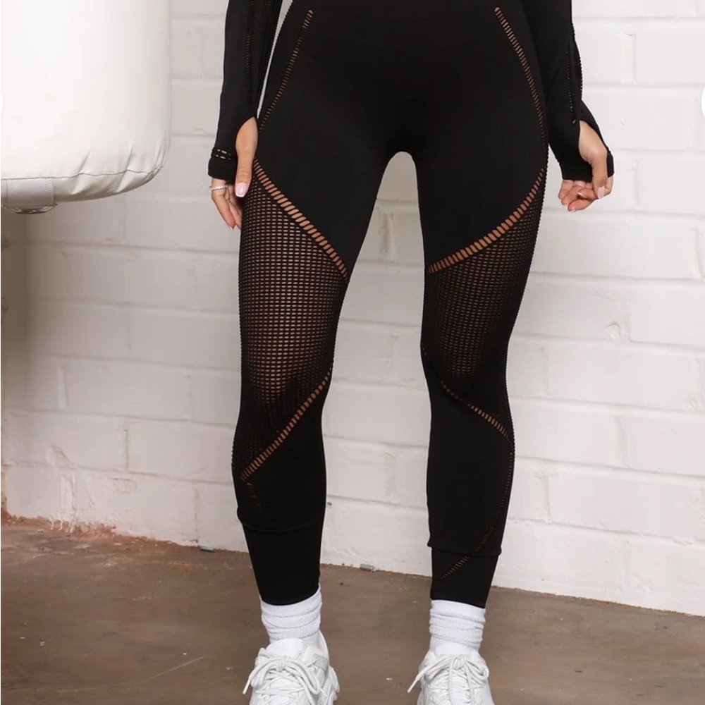 Fashion Nova Black Mesh Leggings